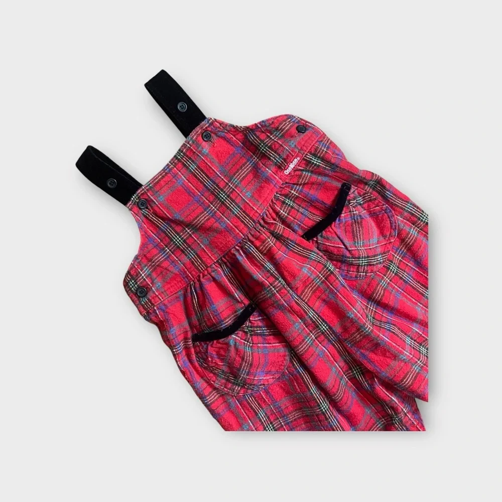 OshKosh B’gosh Vintage Plaid Holiday Red Romper